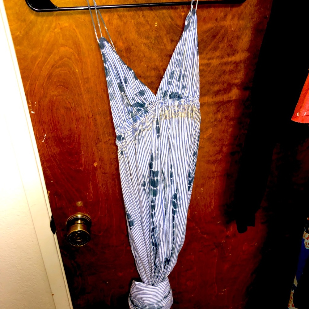 Blue and white tie dye dress
